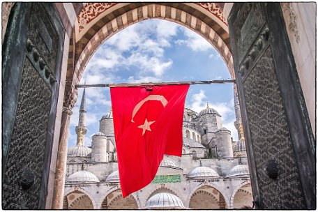 Red Flag Blue Mosque